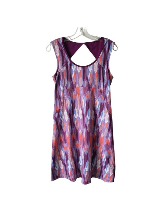 Prana Dresses & Skirts - Prana Purple Grapevine Calico Tennis Dress Shelf Bra Summer Workout Hiking Cute